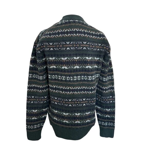 Abercrombie & Fitch Fair Isle Green Soft A&F Crew Sweater SMALL Nordic Alpine - Picture 2 of 10